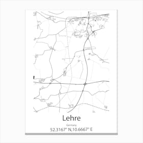 Lehre,Germany Minimalist Map Lienzos