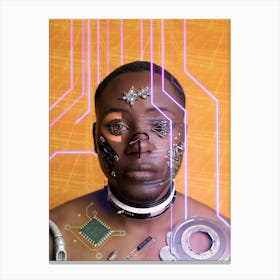 Afro-futurist Man Sci-fi Cyborg Canvas Print