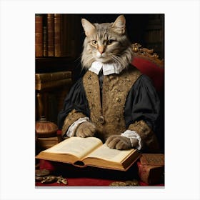 Royal librarian cat 2 Canvas Print