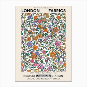 Poster Blossom Bounty London Fabrics Floral Pattern 1 Canvas Print