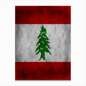 Lebanon Flag Texture Canvas Print