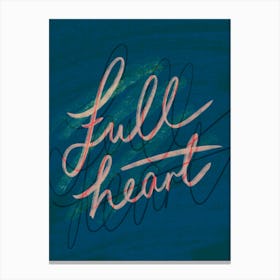 Full Heart - Navy Blue Canvas Print