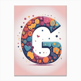 Colorful Letter G Illustration 7 Canvas Print