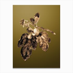 Gold Botanical Fig on Dune Yellow n.2770 Canvas Print