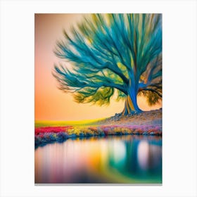 Tree By The Water Canvas Print