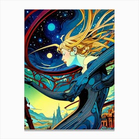 Girl With Long Blonde Hair Canvas Print