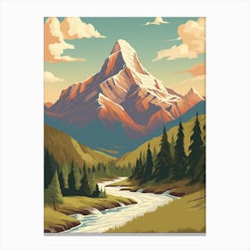 Mount Robson Provincial Park Canada 1 Vintage Travel Illustration Canvas Print