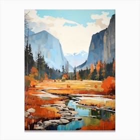 Autumn National Park Painting Yosemite National Park California Usa 5 Canvas Print