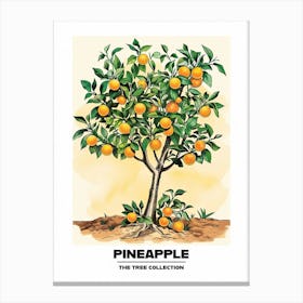 Pineapple Tree Storybook Illustration 2 Poster Canvas Print