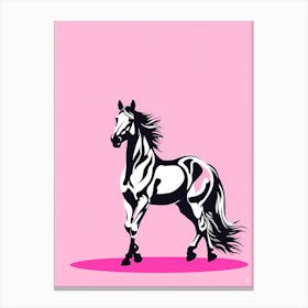 horse On Solid pin Background, modern animal art, Canvas Print