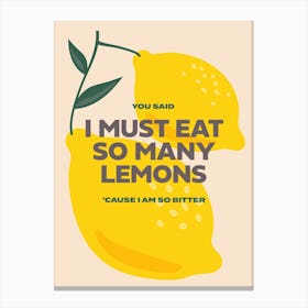 So many Lemons - Song Lyrics Canvas Print