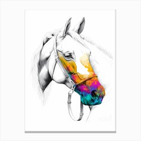 Horse Wild Tribal Illustration Art 05 Canvas Print