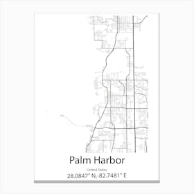 Palm Harbor,United States Minimalist Map Toile