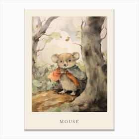 Beatrix Potter Inspired  Animal Watercolour Mouse 4 Canvas Print