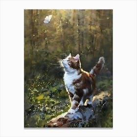 Cat In The Woods 1 Canvas Print