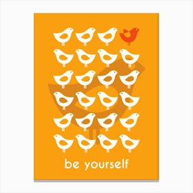 Be Yourself Quote Orange Canvas Print