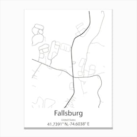 Fallsburg,United States Minimalist Map Canvas Print