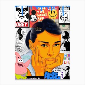 Audrey Hepburn Pop Art Canvas Print