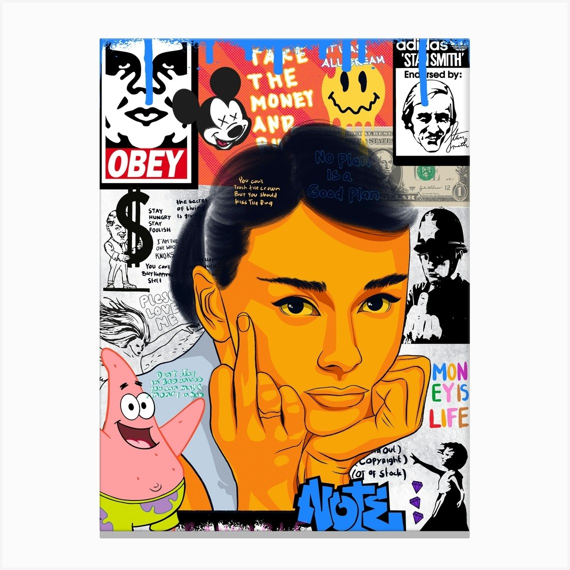 Audrey Hepburn Pop Art Canvas