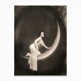 Woman On The Moon Canvas Print