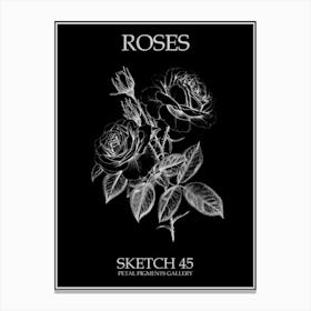Roses Sketch 45 Poster Inverted Canvas Print