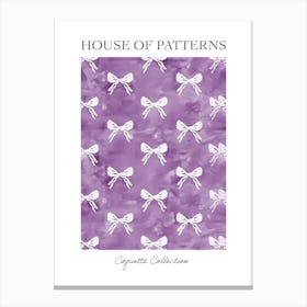 White And Purle Bows 2 Pattern Poster Canvas Print