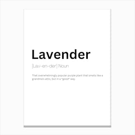 Lavender Definition Meaning Canvas Print