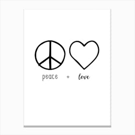 Peace And Love Canvas Print