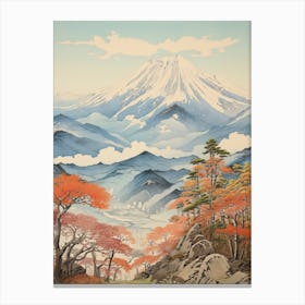 Shosenkyo Gorge In Yamanashi, Ukiyo E Drawing 4 Canvas Print