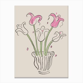 Tulips In A Vase Canvas Print