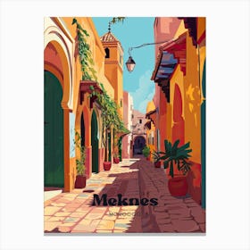 Meknes Morocco Imperial City Digital Travel Illustration Canvas Print