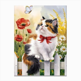 Cat On A Fence Canvas Print