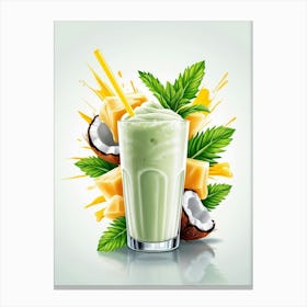 Smoothie With Coconut And Mint Canvas Print