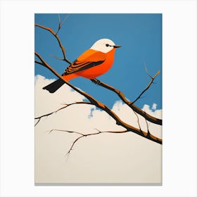 Polish Wycinanki, Bird On a Branch, 123 Canvas Print