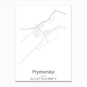 Prymorskyi,Ukraine Minimalist Map Stampe su tela