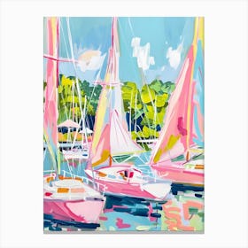 Pink Sailboats Canvas Print