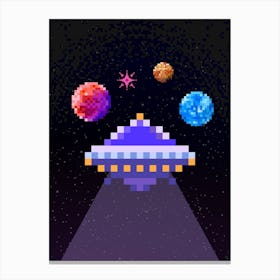 Pixel Spaceship Canvas Print