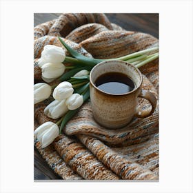 Coffee And Tulips 4 Canvas Print