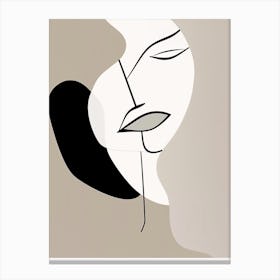 Face Line Art Abstract 5 Canvas Print