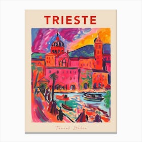 Trieste Italia Travel Poster Canvas Print