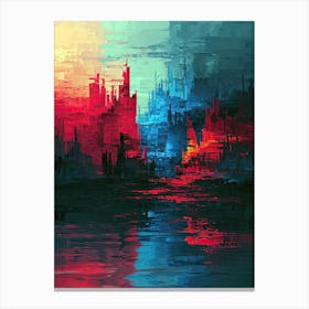 Abstract City | Pixel Art Series Canvas Print