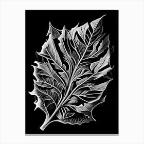 Tobacco Leaf Linocut 1 Canvas Print