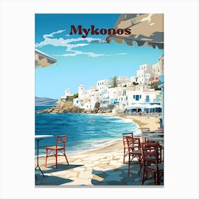 Mykonos Greece Vacation Travel Art Canvas Print