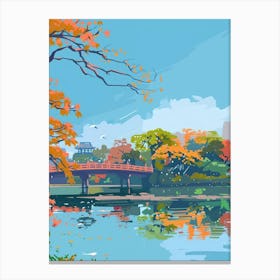 Ueno Park Tokyo 2 Colourful Illustration Canvas Print