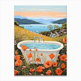 Bathtub View Illustration Canvas Print