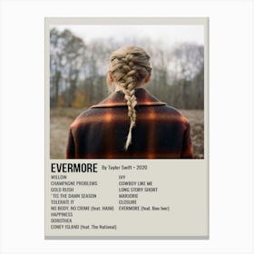 Evermore By Taylor Swift • 2020 Poster Canvas Print