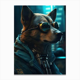 Cyber Dog With Goggles 1 Canvas Print