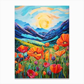 Poppies In The Mountains 2 Canvas Print