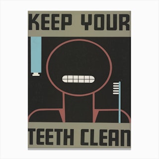 Keep Your Teeth Clean Vintage Poster Canvas Print