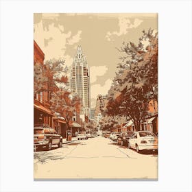 Duotone Illustration Rainey Street Historic District Austin Texas 4 Canvas Print